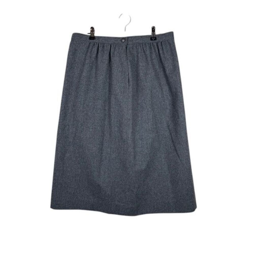 Pendleton Vintage 100% Virgin Wool Skirt Lined‎ Marled Gray Size 16
